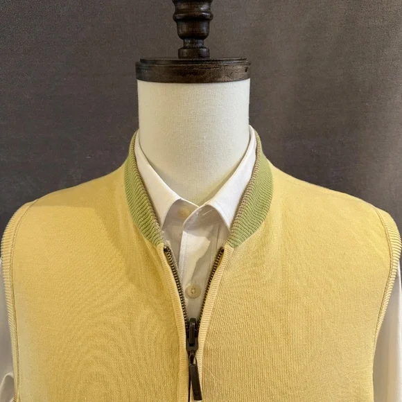New Henry Jacobson, size Lg, reversible zip-front sweater vest